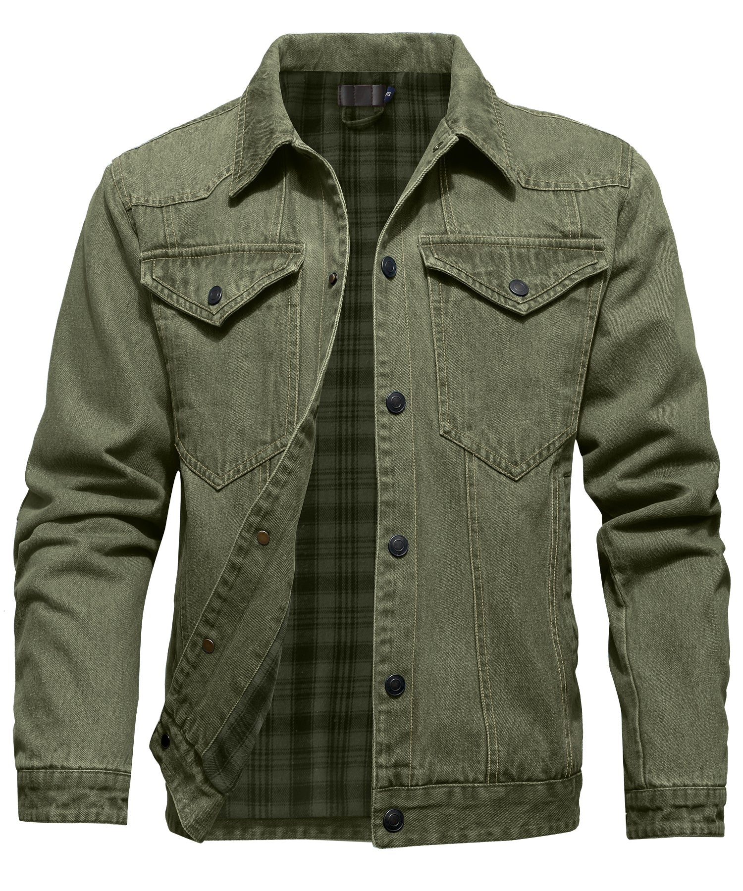 Krohn-e | Herren Denim Wandererjacke - Flanell gefüttert