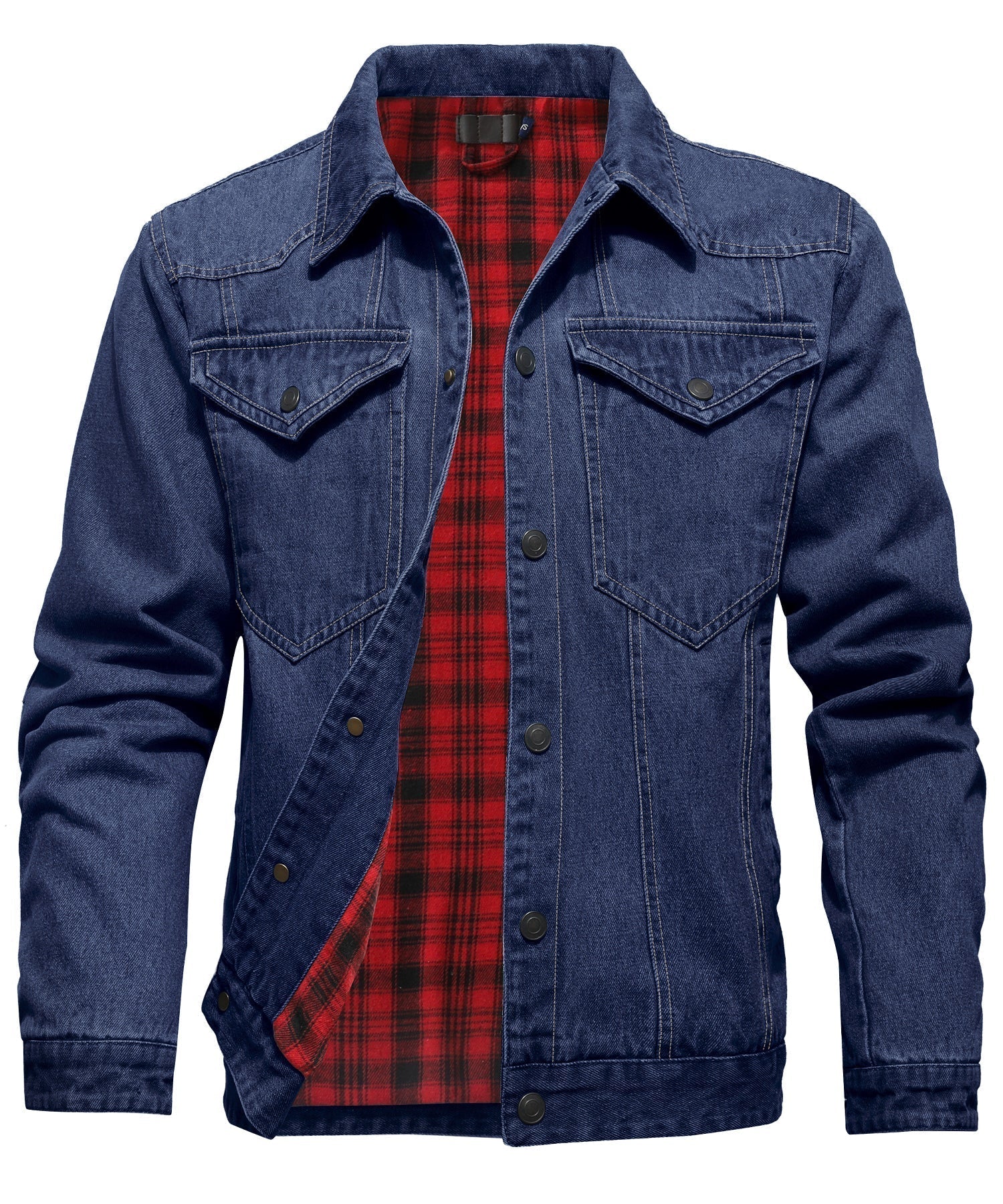 Krohn-e | Herren Denim Wandererjacke - Flanell gefüttert