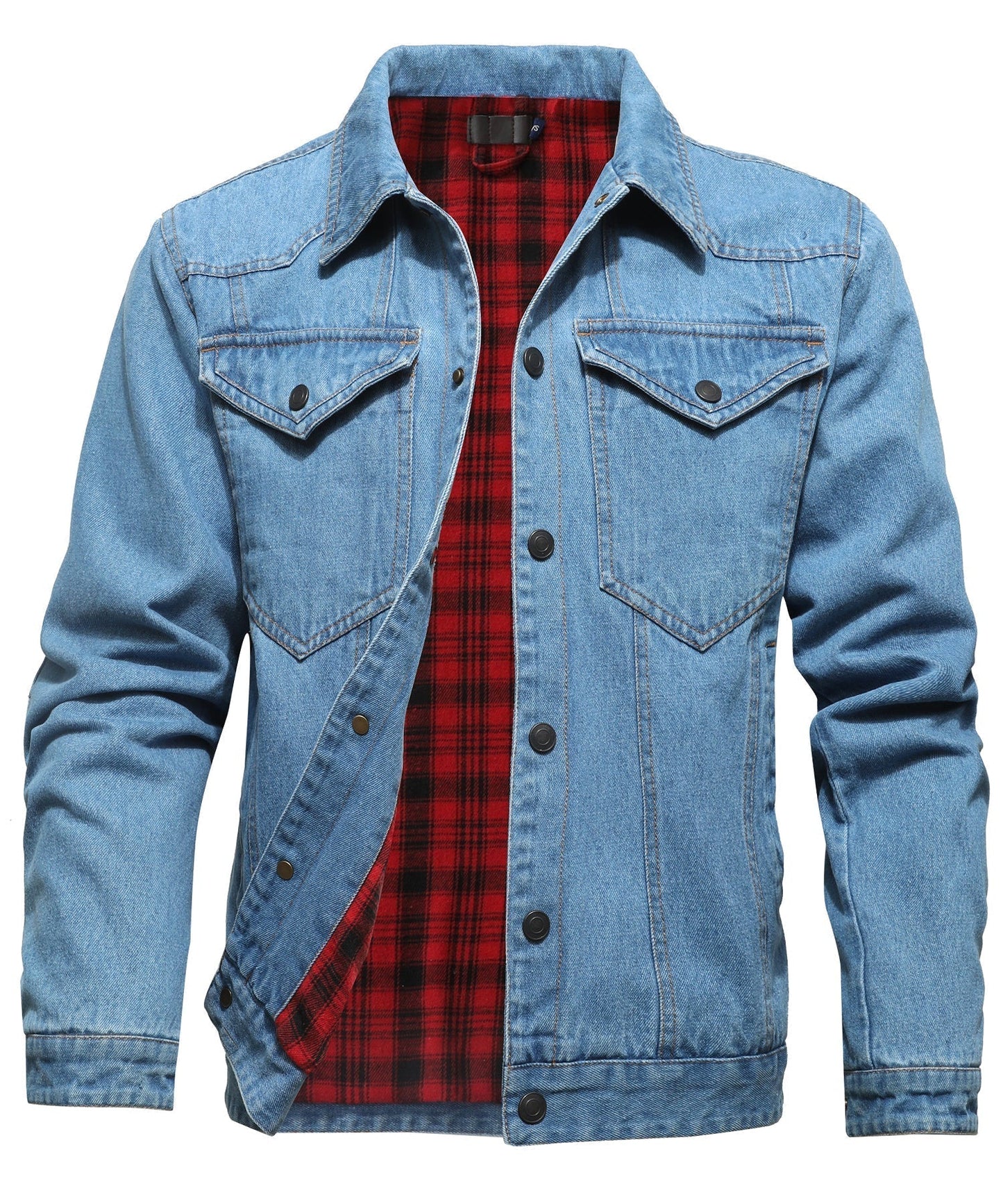 Krohn-e | Herren Denim Wandererjacke - Flanell gefüttert