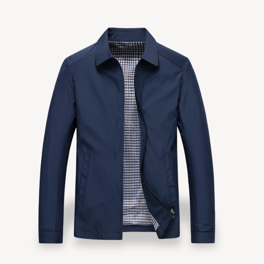 Krohn-e | Herren Leichte Baumwolljacke mit kariertem Futter