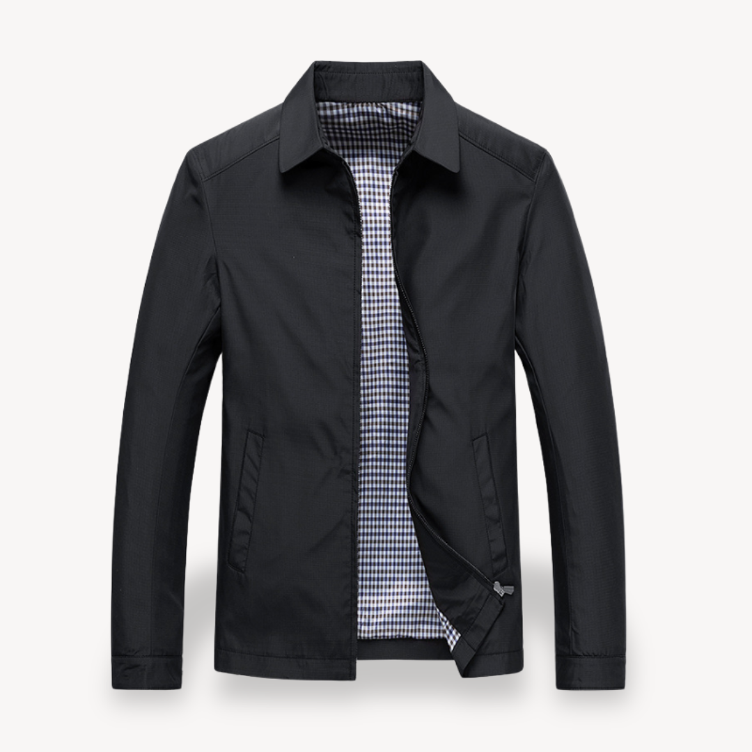 Krohn-e | Herren Leichte Baumwolljacke mit kariertem Futter