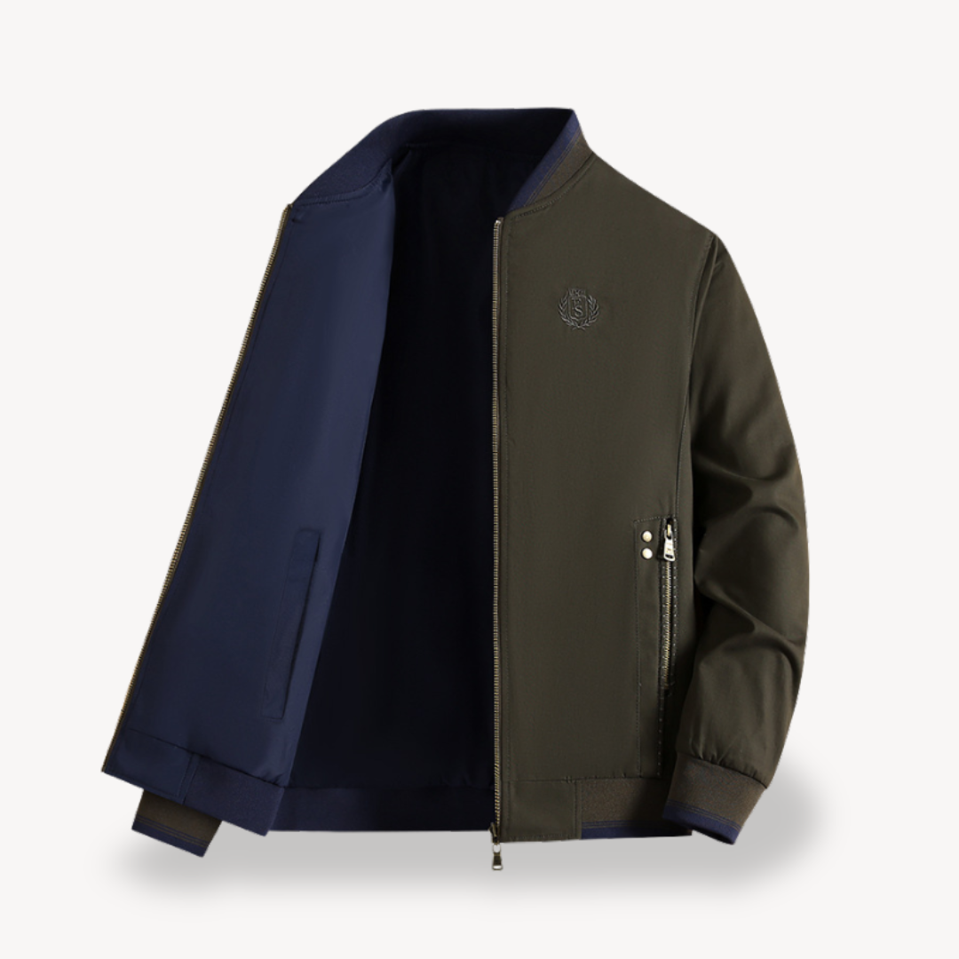 Krohn-e | Herren Leichte Wendbare Bomberjacke - Slim Fit, Mehrere Farben