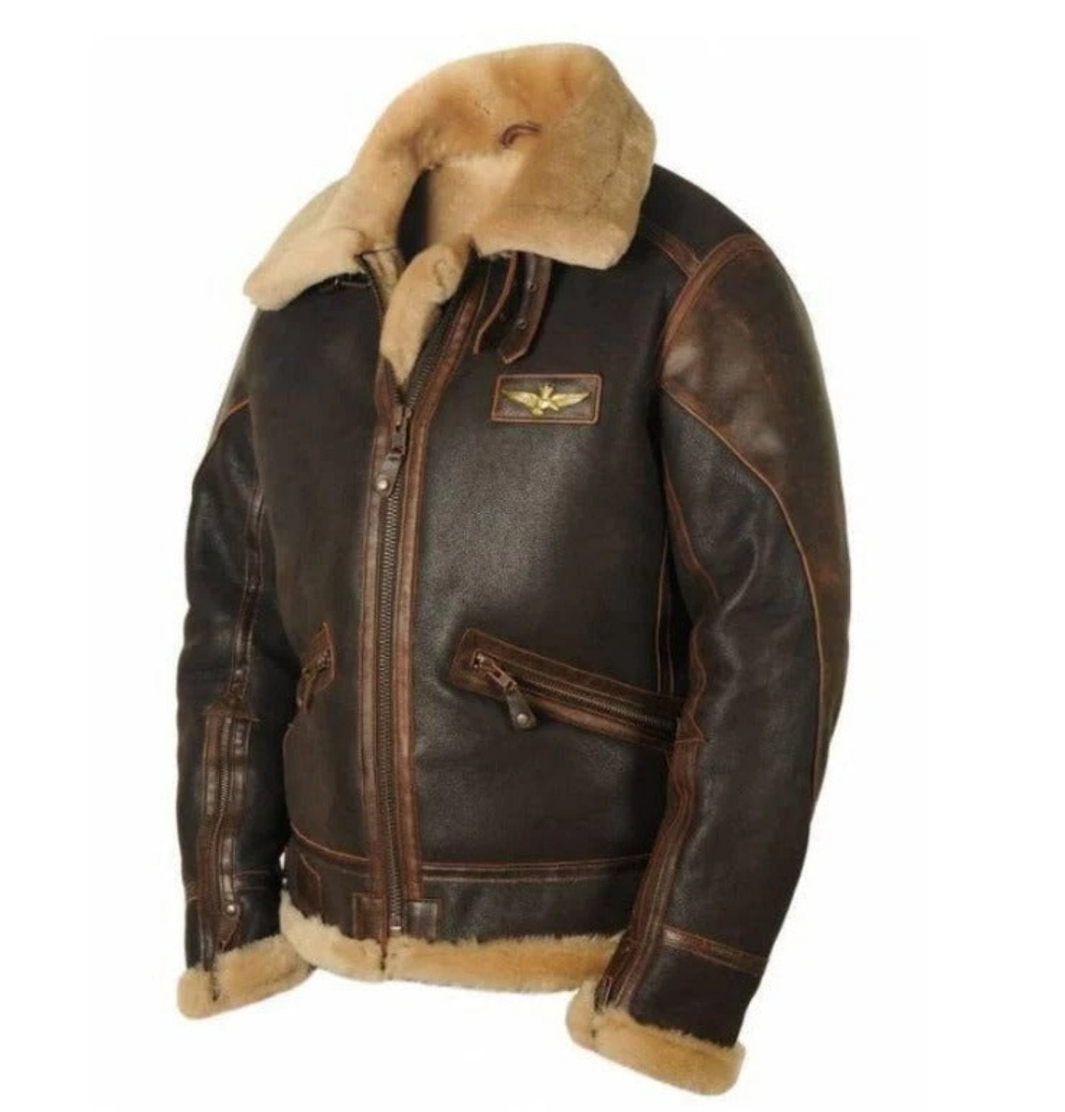 Krohn-e | Herren Dicke Vintage Lederjacke für Herbst/Winter