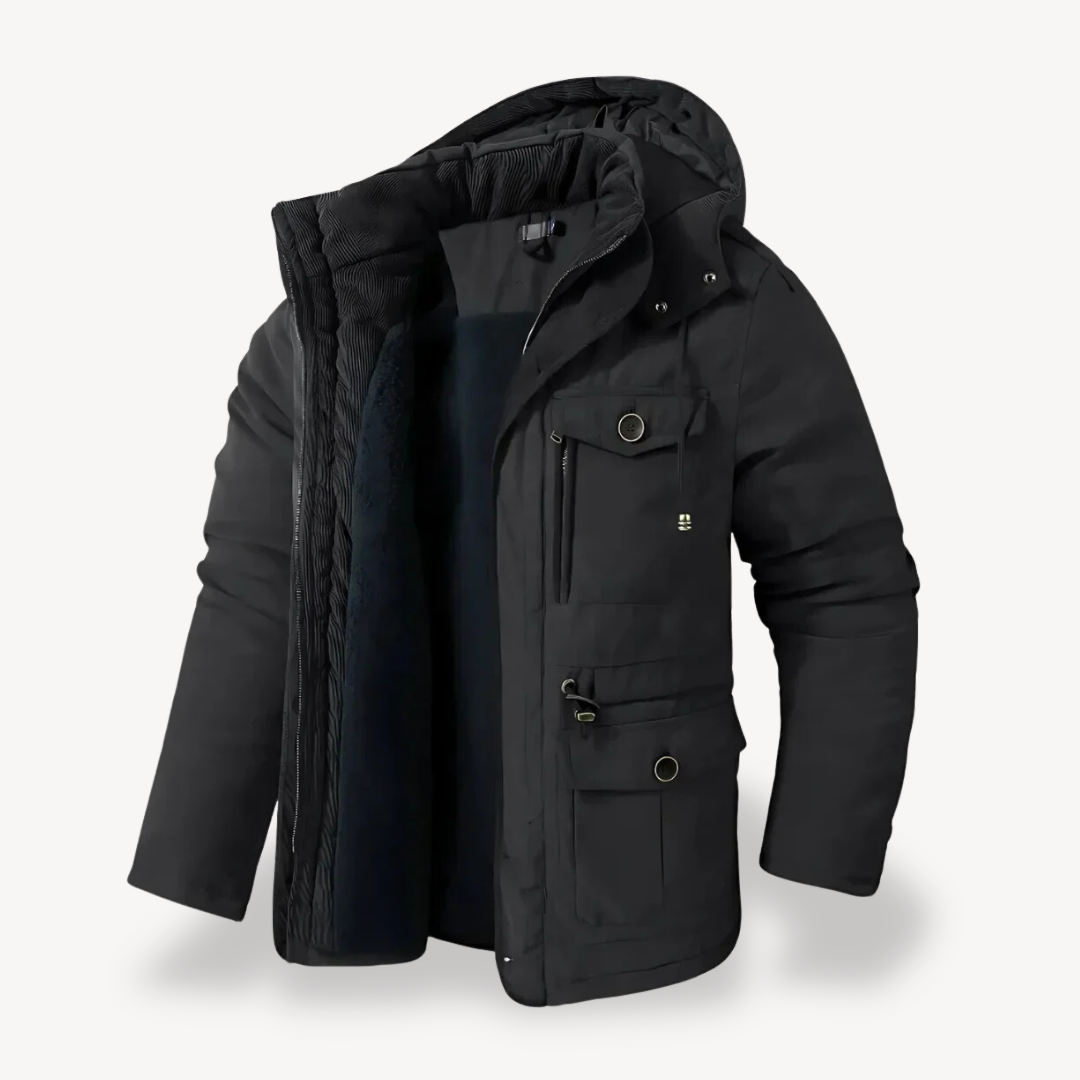 Krohn-e | Herren wasserdichter Winterparka mit fellgefütterter Kapuze