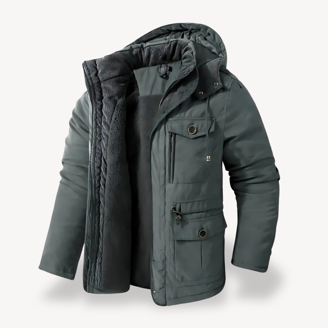 Krohn-e | Herren wasserdichter Winterparka mit fellgefütterter Kapuze