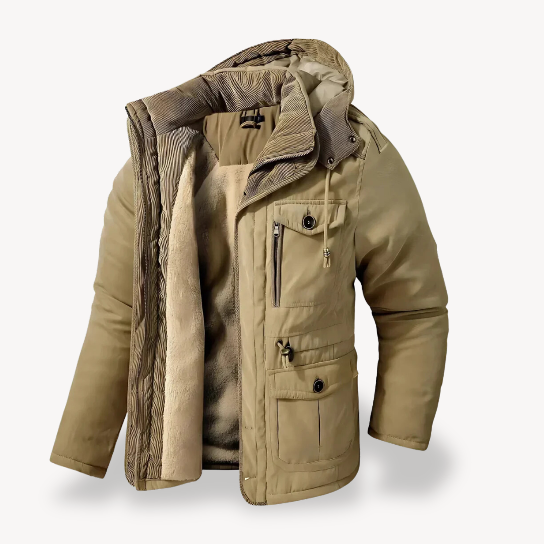 Krohn-e | Herren wasserdichter Winterparka mit fellgefütterter Kapuze