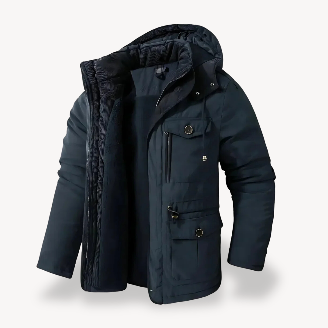 Krohn-e | Herren wasserdichter Winterparka mit fellgefütterter Kapuze