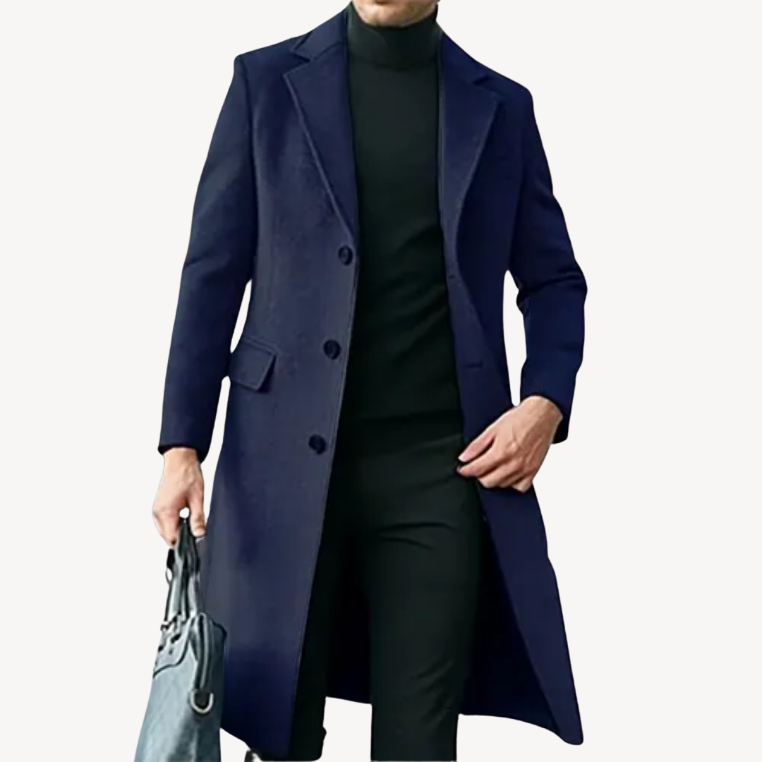 Krohn-e | Herren Wollmantel - Eleganter & Warmer Langer Mantel