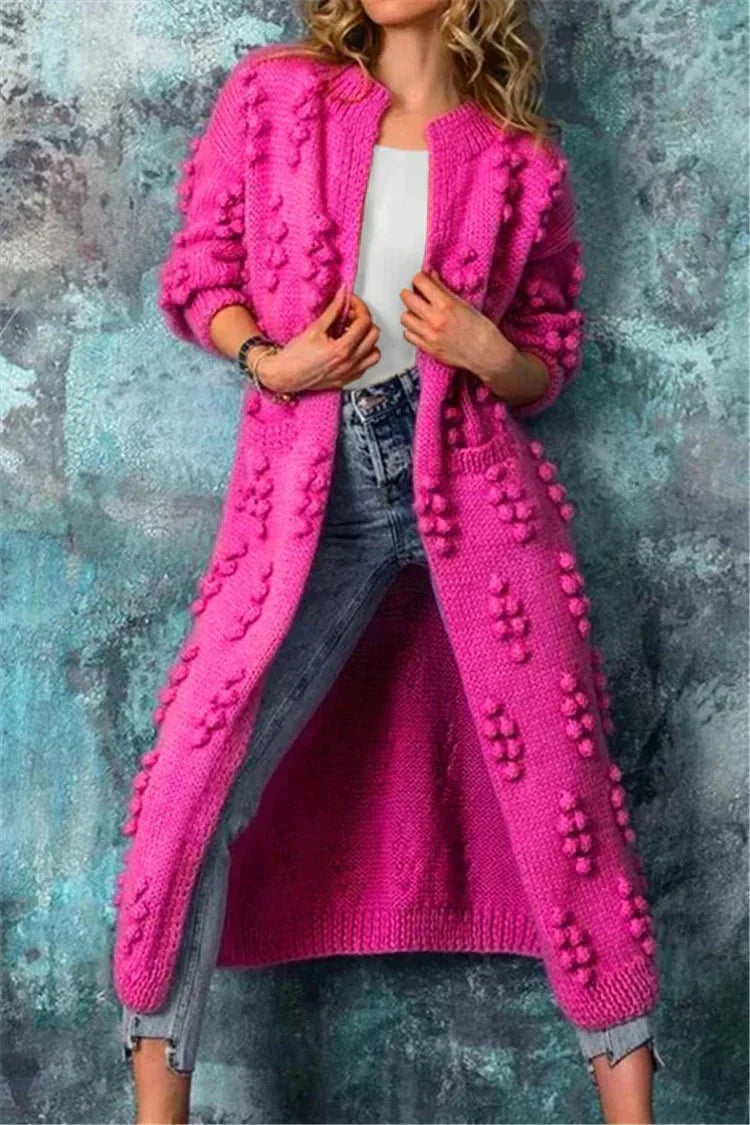 Krohn-e | Damen Strickjacke mit Strickmuster