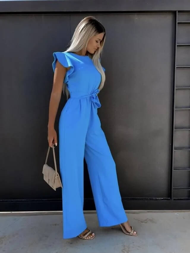 Milena | Damen Overall mit Gürtel und Flügelärmel