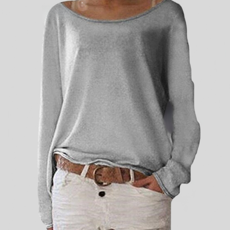 Mirka | Damen Langarmshirt Rundhals Legerer Schnitt