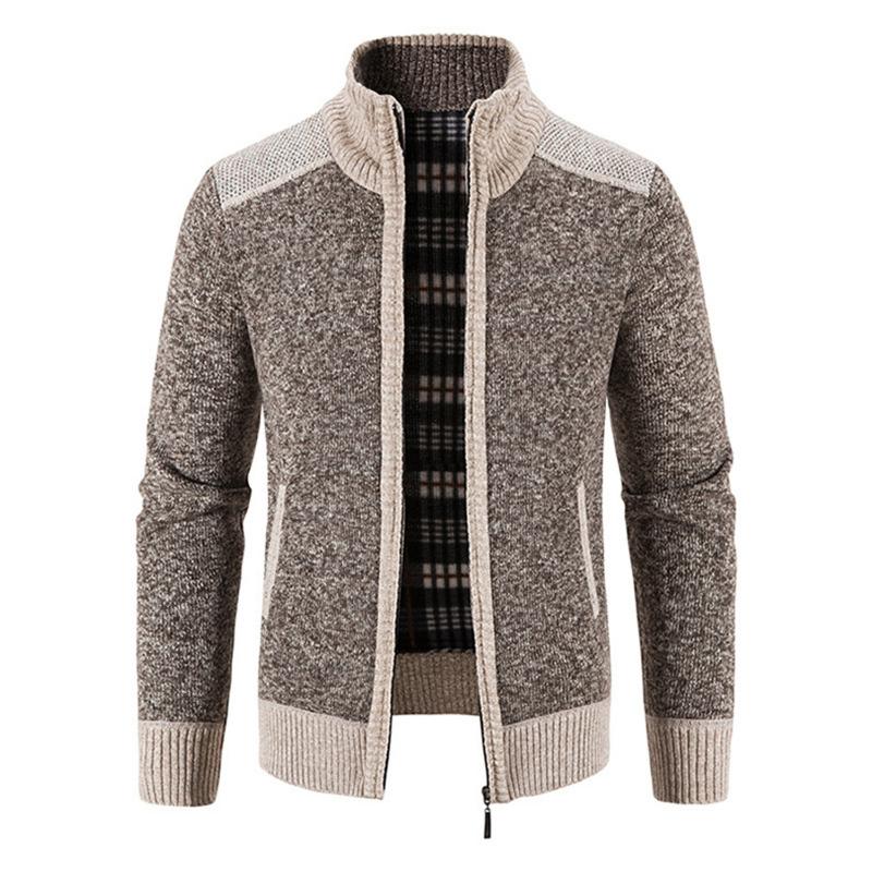 Fleece-Rippstrick Strickjacke im stylischen Design - Knut
