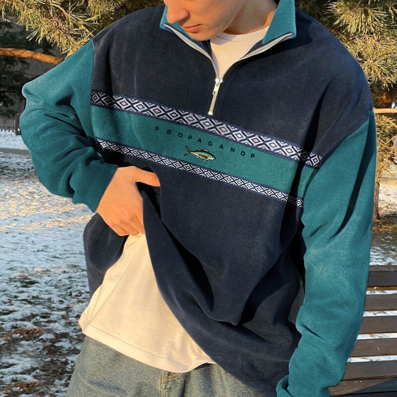 Halbreißverschluss-Pullover Berengar im modernen Design