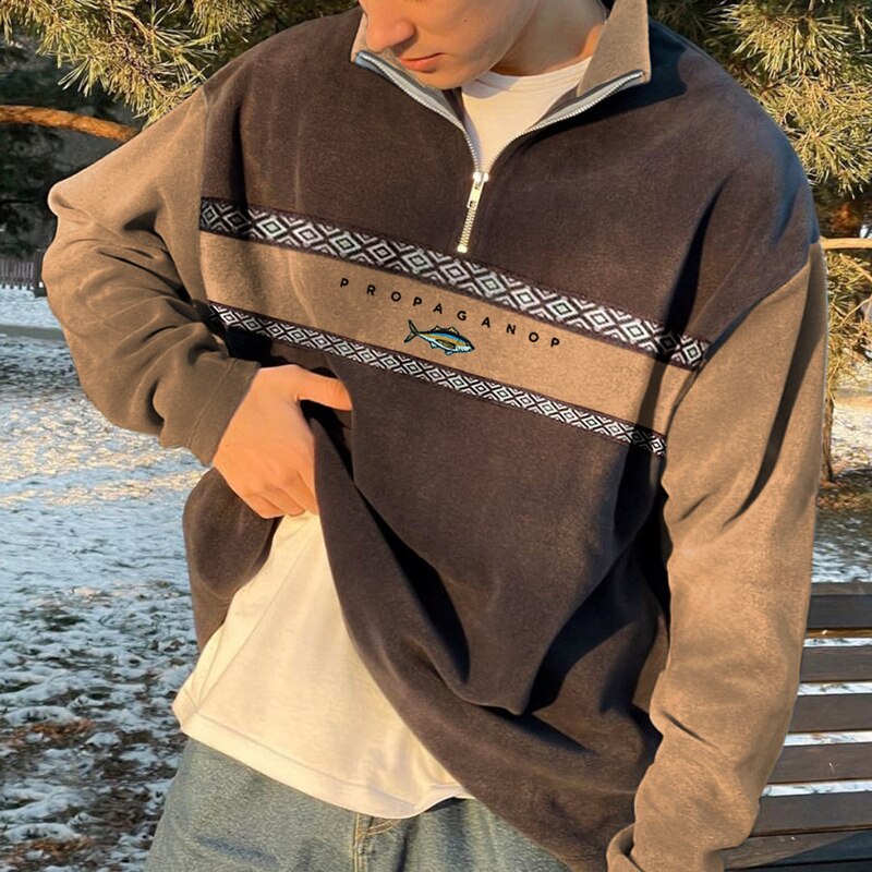 Halbreißverschluss-Pullover Berengar im modernen Design