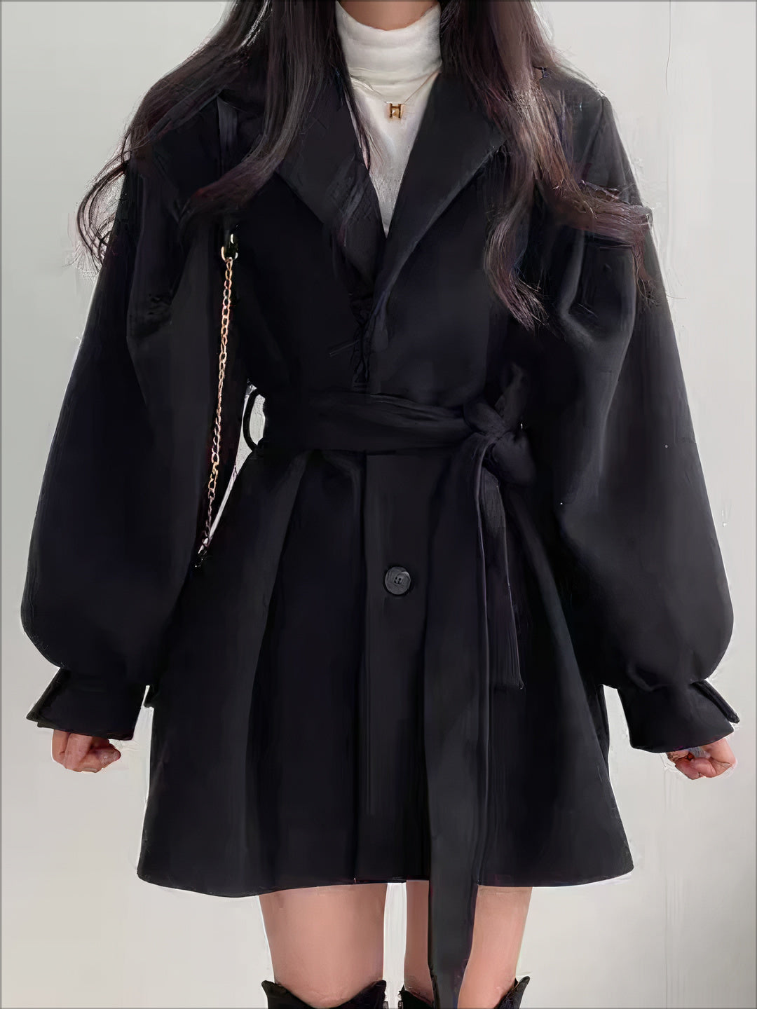 Krohn-e | Wolljacke mit Gürtel