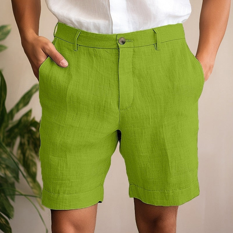Herren-Leinenshorts mit hoher Taille im lässigen Stil