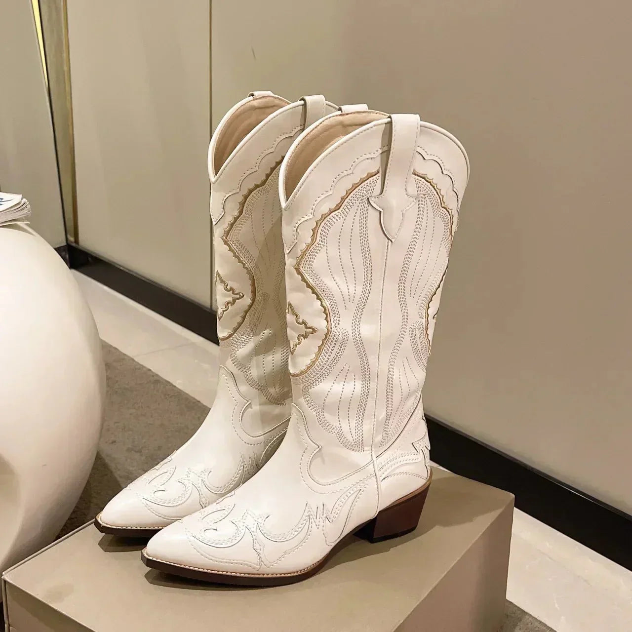 Krohn-e | Cowboy-Stiefel mit Blockabsatz