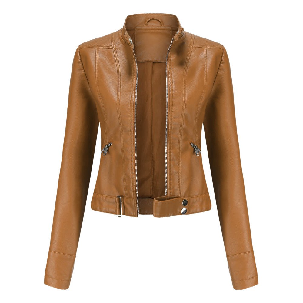 Krohn-e | Jacke Im Biker Stil Kurzjacke mit Reißverschluss und Stehkragen