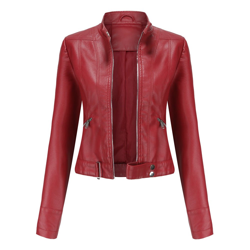 Krohn-e | Jacke Im Biker Stil Kurzjacke mit Reißverschluss und Stehkragen