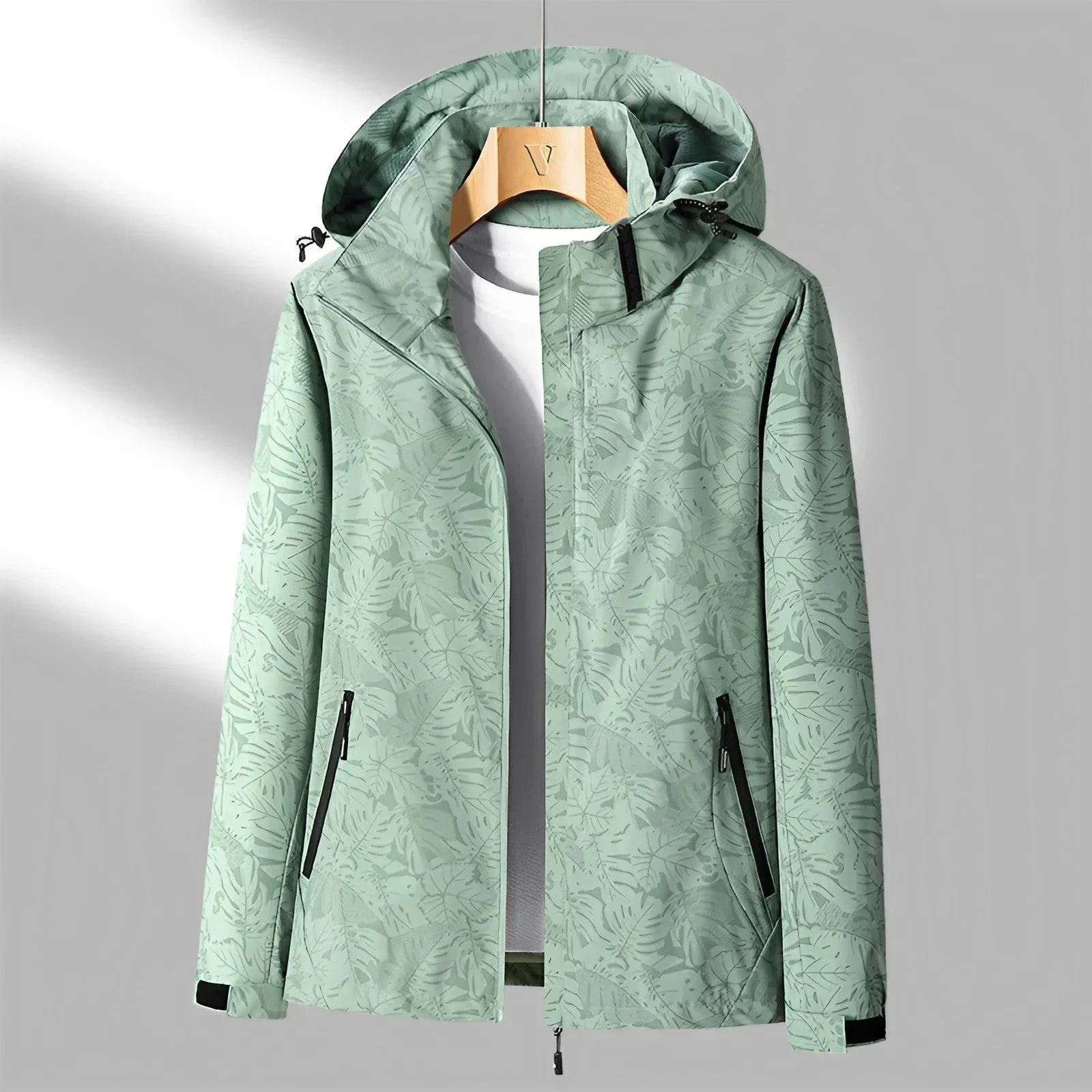Krohn-e | Kapuze Wasserdichte Bedruckte Jacke mit Langen Ärmeln