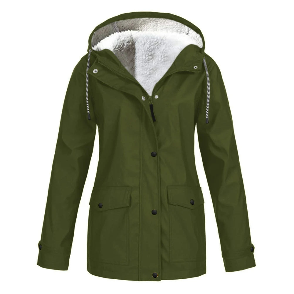 Krohn-e | Parka Jacke - Kunstfell Gefüttert - mit Kapuze und Kordelzug - Warm Isoliert