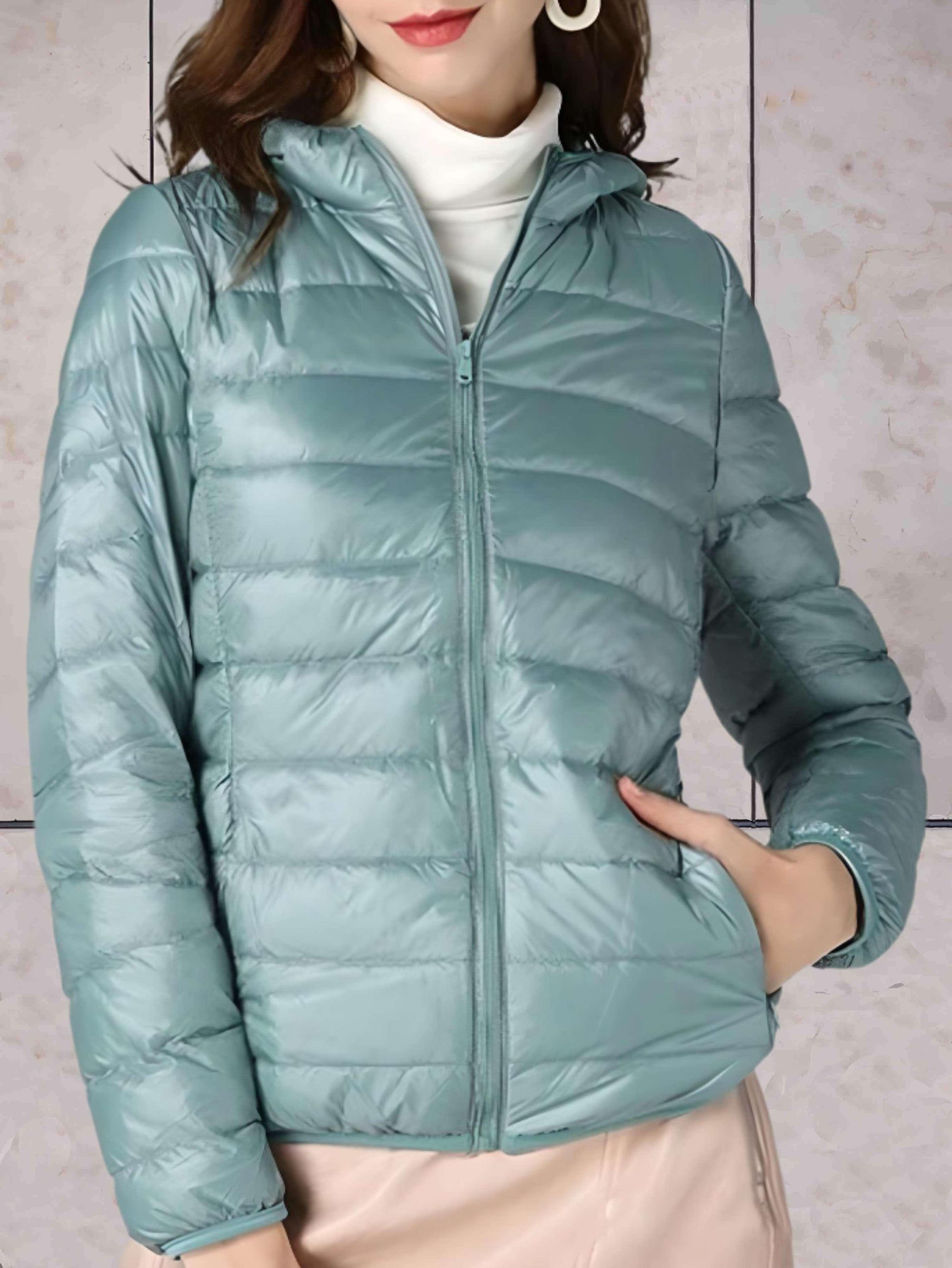 Krohn-e | Warme Daunenjacke mit Kapuze für Frauen
