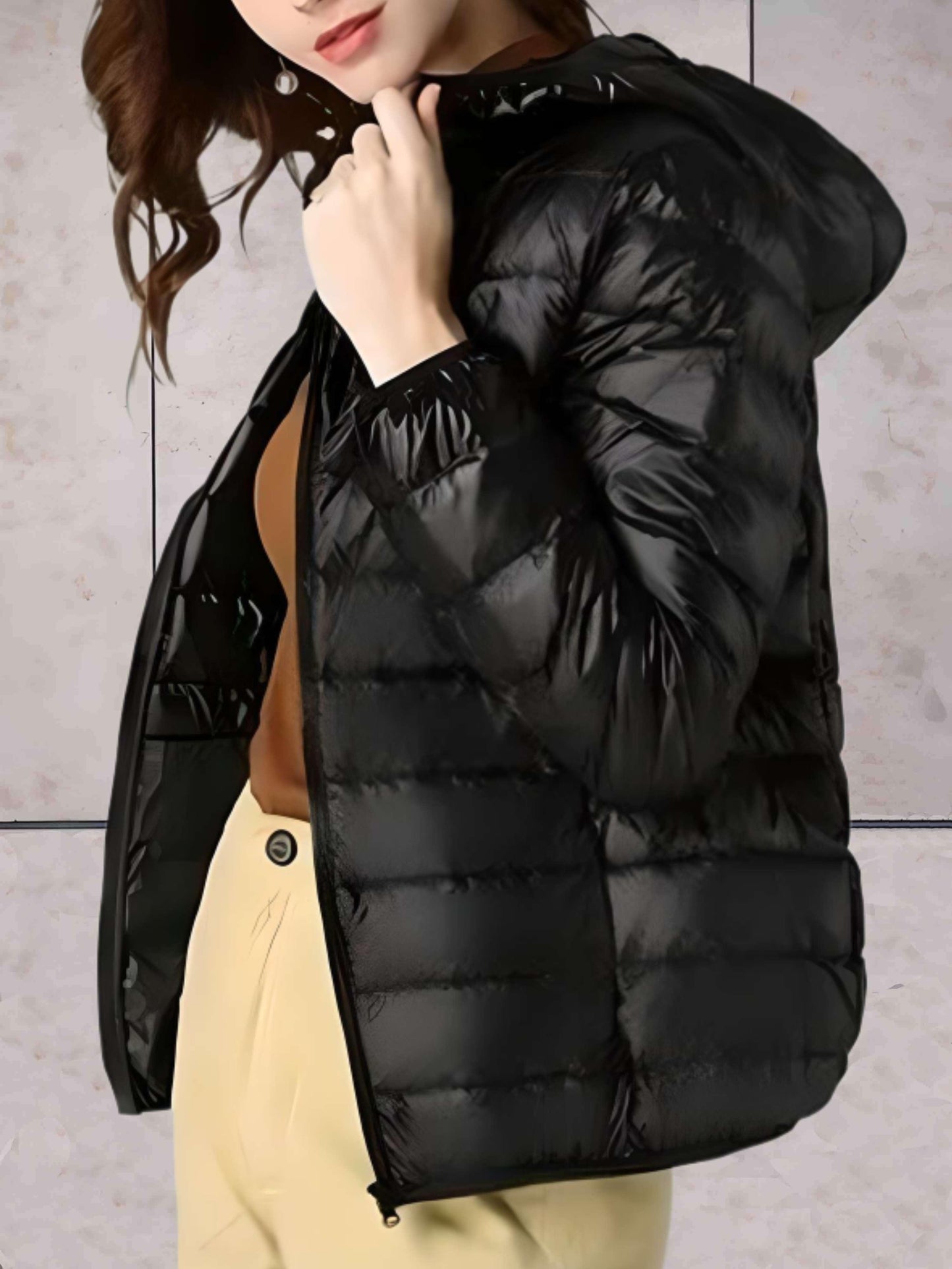 Krohn-e | Warme Daunenjacke mit Kapuze für Frauen