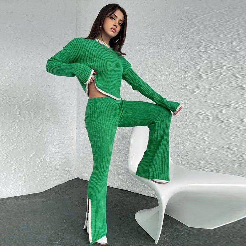 KROHN-E Damen Strick-Zweiteiler Entspannte Passform Vielseitig Casual