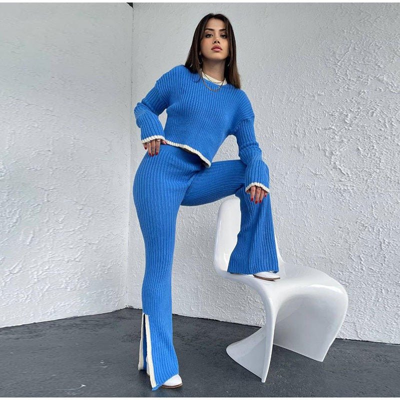 KROHN-E Damen Strick-Zweiteiler Entspannte Passform Vielseitig Casual