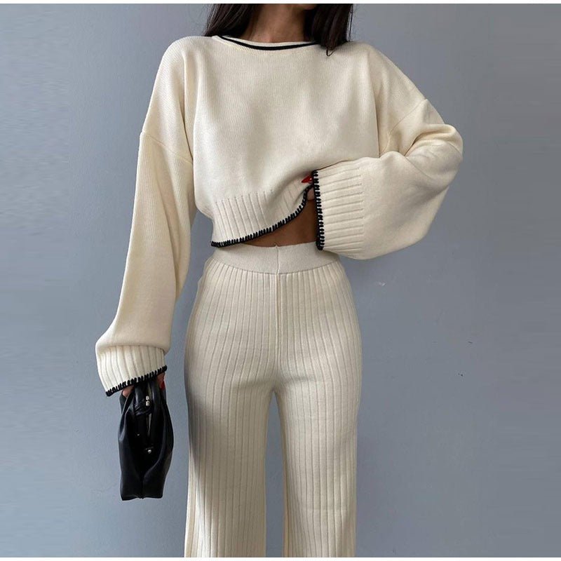 KROHN-E Damen Strick-Zweiteiler Entspannte Passform Vielseitig Casual