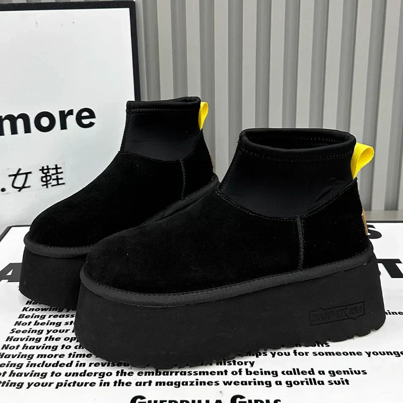 Enric Damen Schneestiefel mit Leopardenmuster Plateau