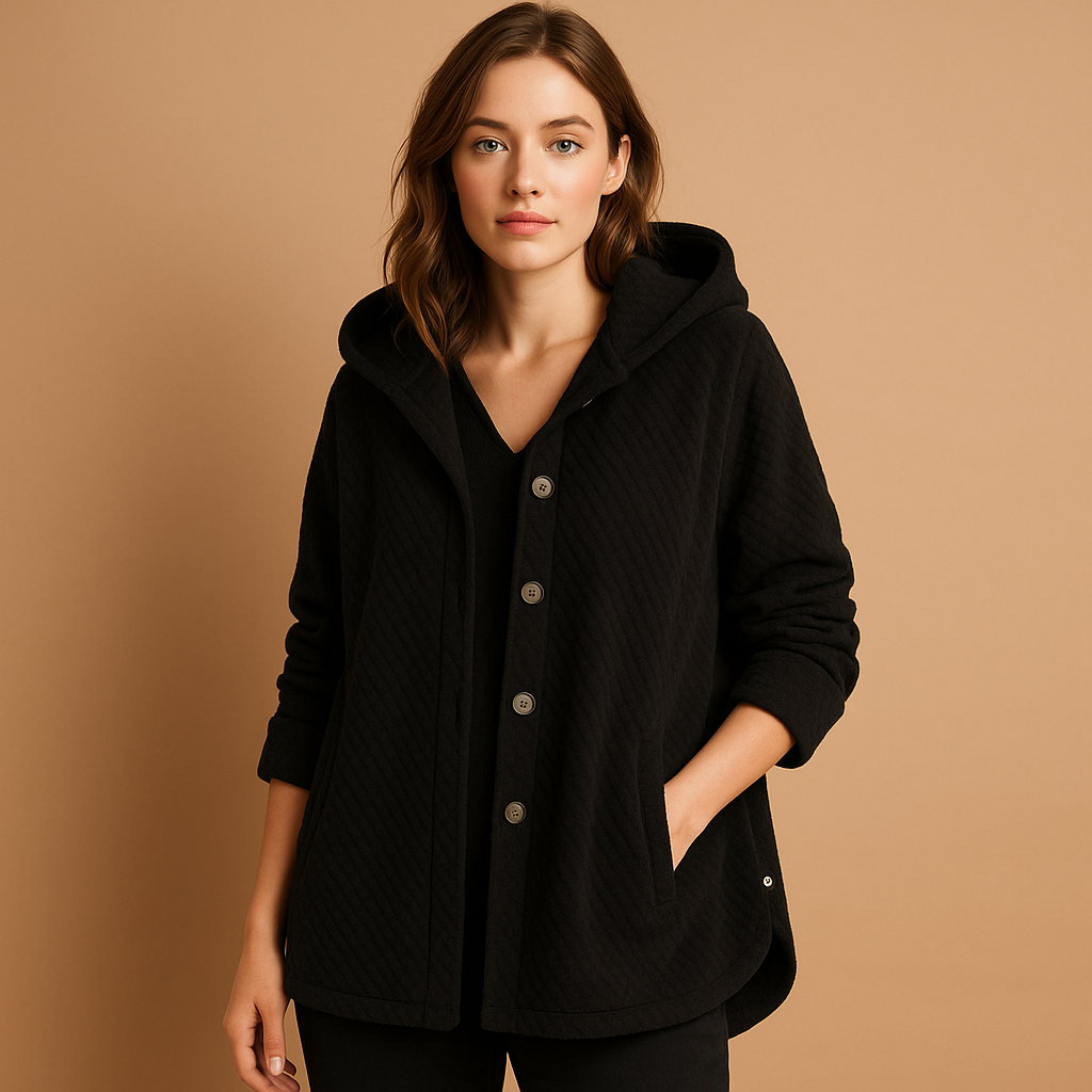 Krohn-e | Weiche Damen Teddyjacke mit Kapuze