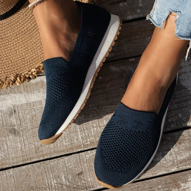 Komfortable Damen-Sommerschuhe mit orthopädischer, stützender Sohle und Slip-On-Design
