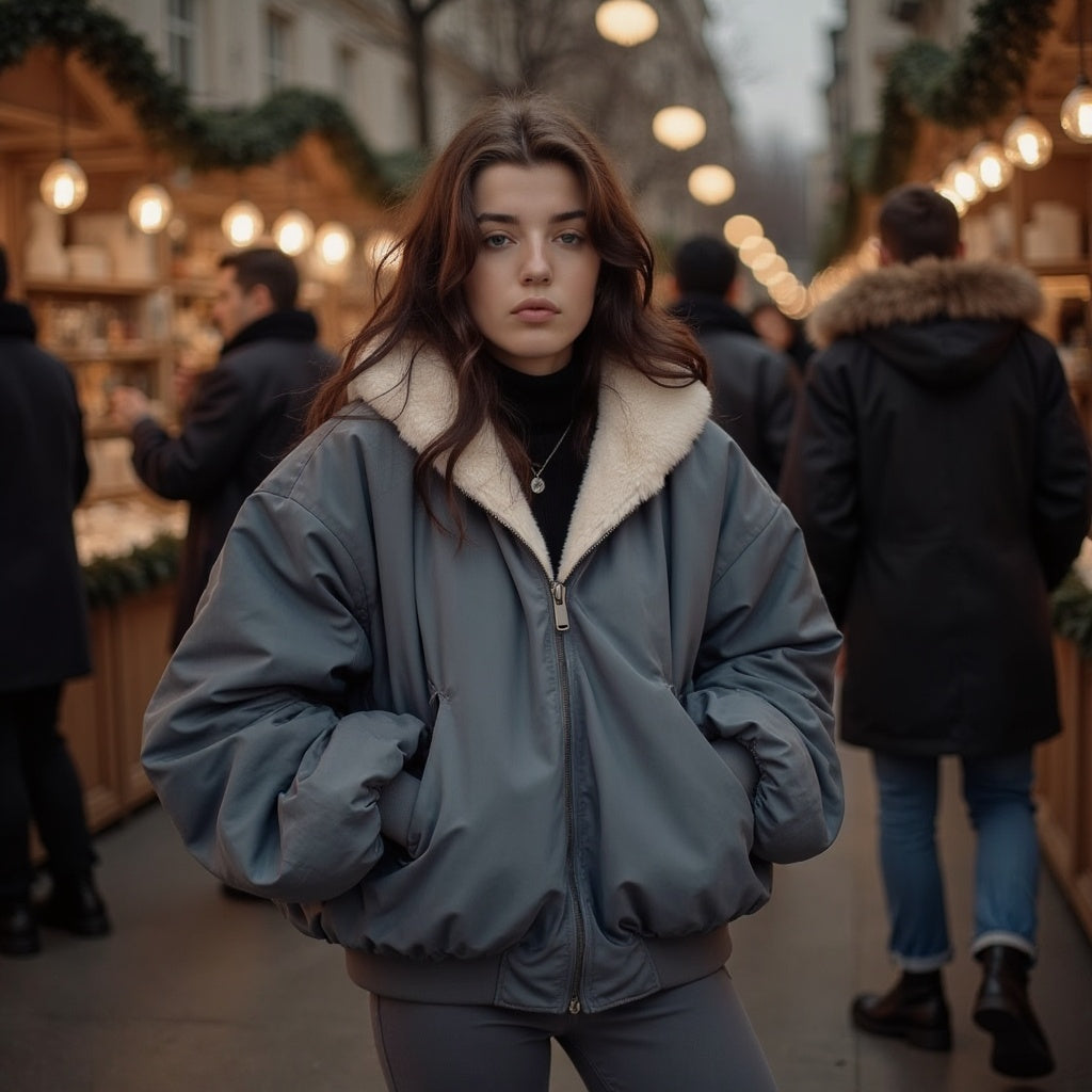 Große, warme Jacke von Naya mit Fellfutter