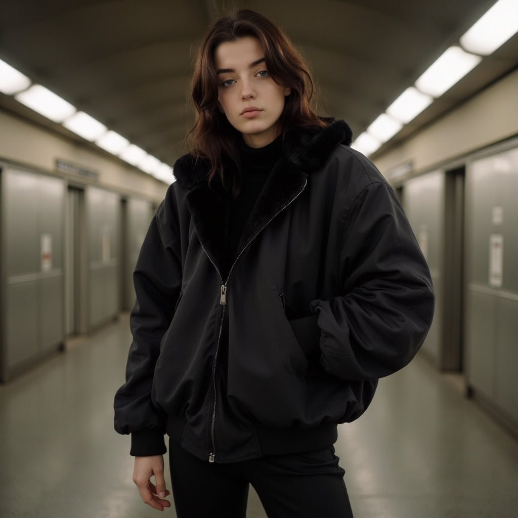 Große, warme Jacke von Naya mit Fellfutter