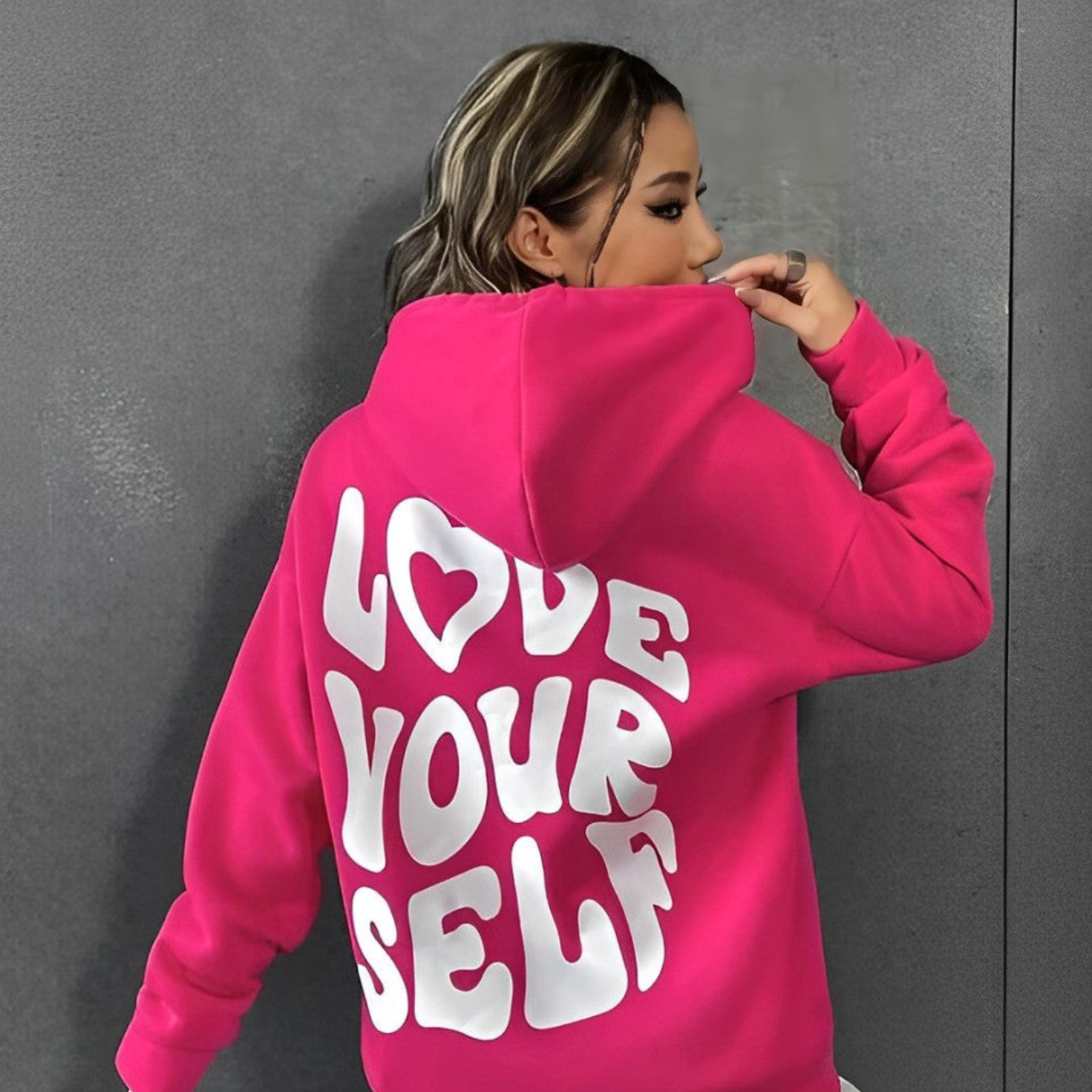 Großer Kapuzenpullover für Damen von Fudus, schwarz