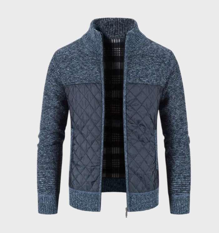 Helmut Jacke: Dick gerippte Ärmel, kariertes Flanellfutter, hoher Kragen