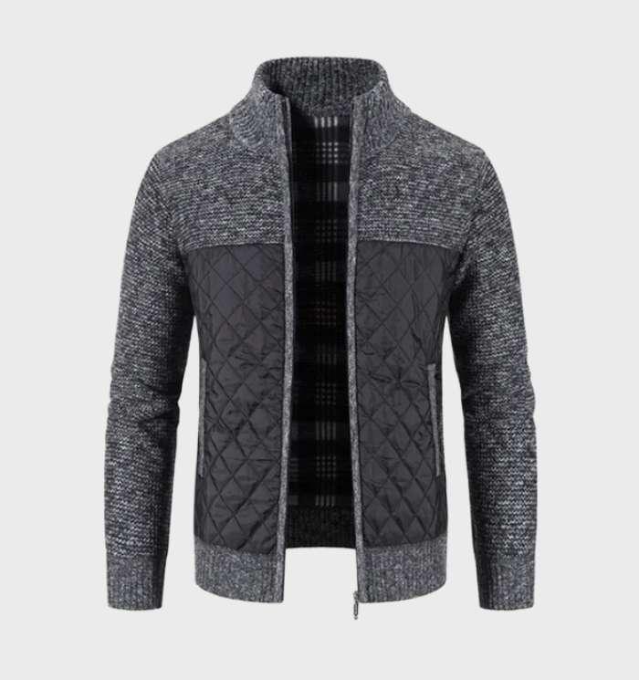 Helmut Jacke: Dick gerippte Ärmel, kariertes Flanellfutter, hoher Kragen