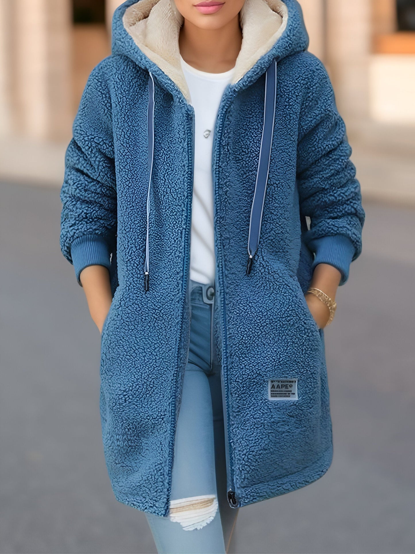 Kaschmirfleece-Kapuzenpullover von Fudus