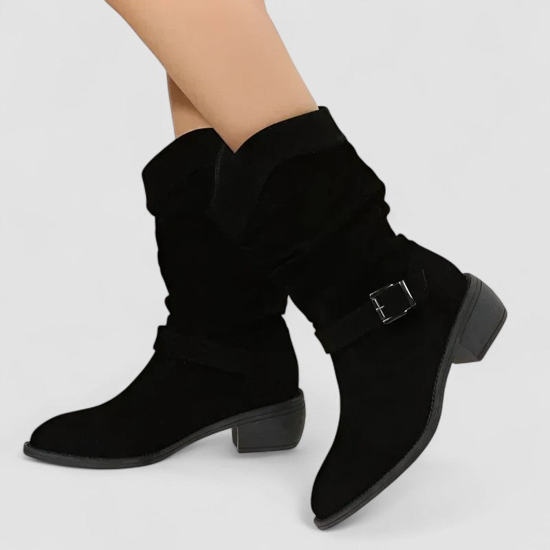 KROHN-E Damen Orthopädische Stiefel Stützend Komfort Schwarz