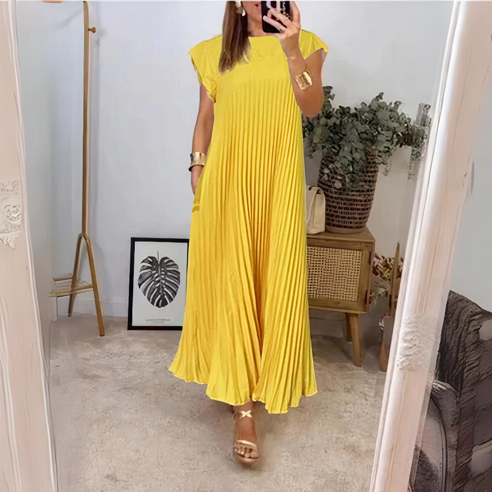 Sommerkleid Meike: Elegantes Plissee-Kleid mit figurbetonter Passform