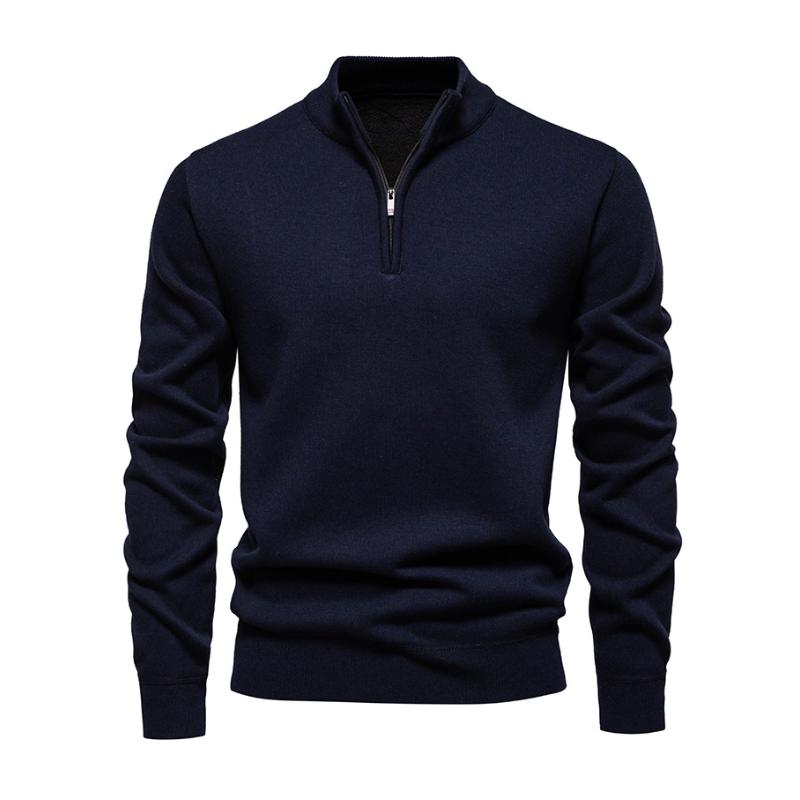 Krohn-e | Halb-zip Strickpullover Weich und Warm Zeitloses Design