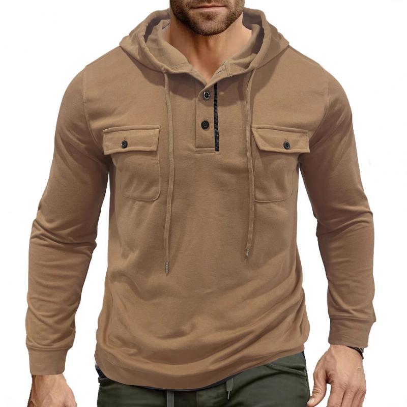 Krohn-e | Lässiger Hoodie mit Knöpfen Soft und Komfortabel Praktisches Design