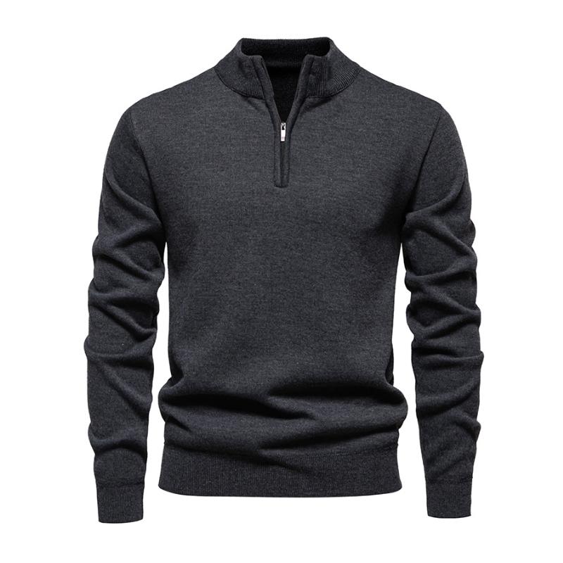 Krohn-e | Halb-zip Strickpullover Weich und Warm Zeitloses Design