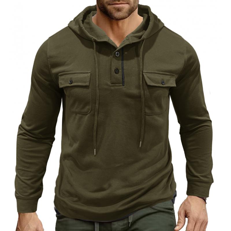 Krohn-e | Lässiger Hoodie mit Knöpfen Soft und Komfortabel Praktisches Design