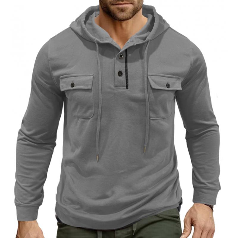 Krohn-e | Lässiger Hoodie mit Knöpfen Soft und Komfortabel Praktisches Design