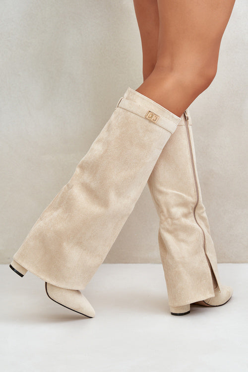 Krohn-e | Elegante Kniehoge Stiefel mit Riemchen