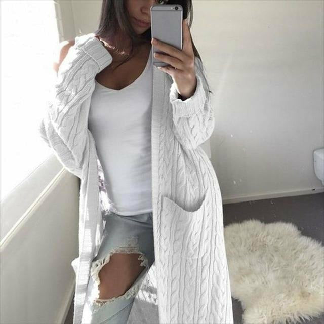 Krohn-e | Warme Lange Strickjacke für Gemütliche Tage