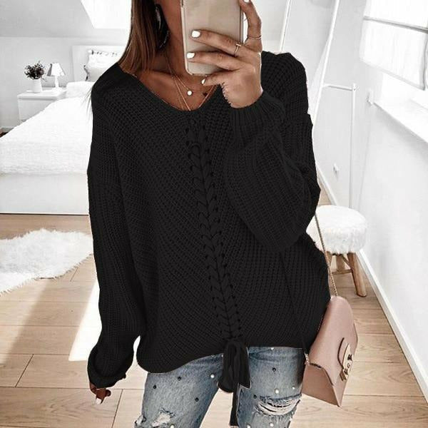 Krohn-e | Lässiger Pullover mit Geripptem Bund