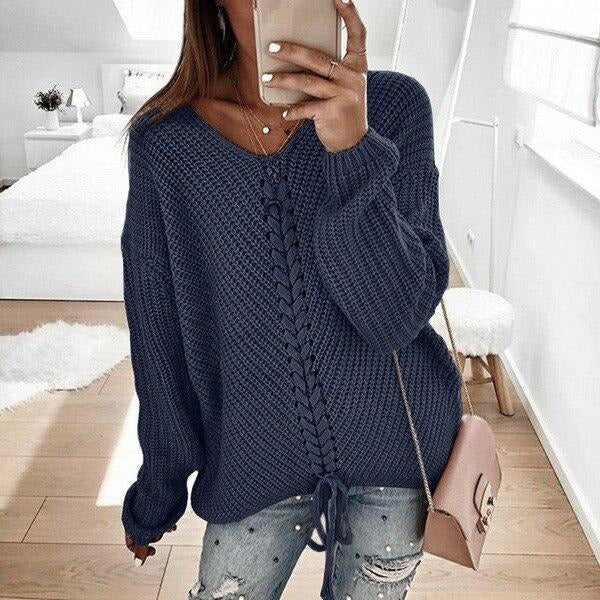 Krohn-e | Lässiger Pullover mit Geripptem Bund